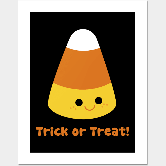 Kawaii Candy Corn Kids Costume - Trick or Treat Halloween Wall Art by PUFFYP